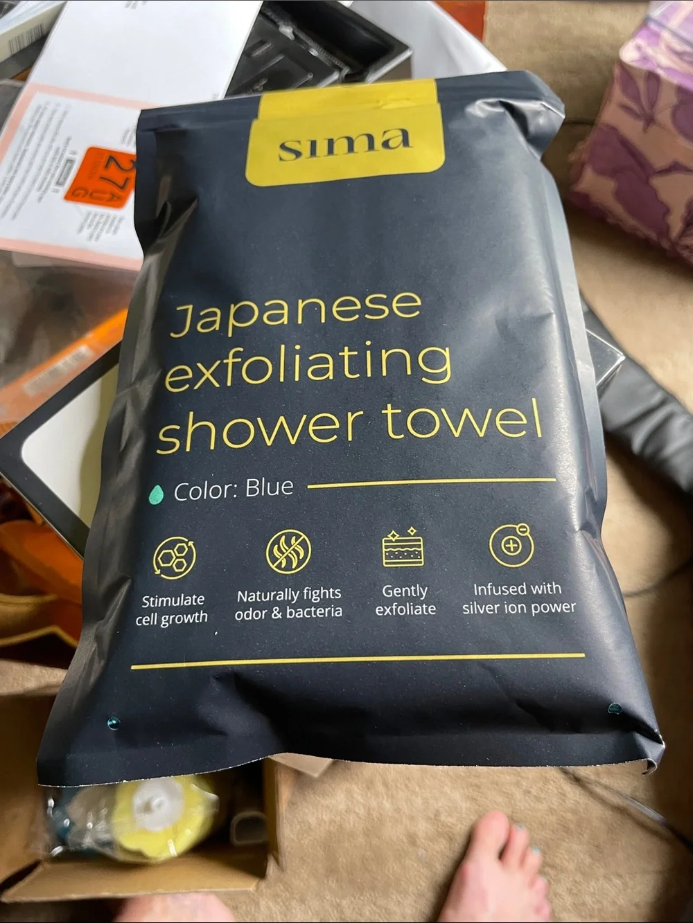 Sima Japanese exfoliating shower towel